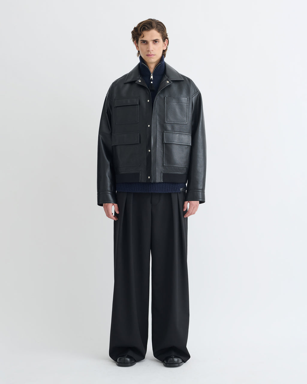 Zubin - Regenerated Leather Jacket - Black