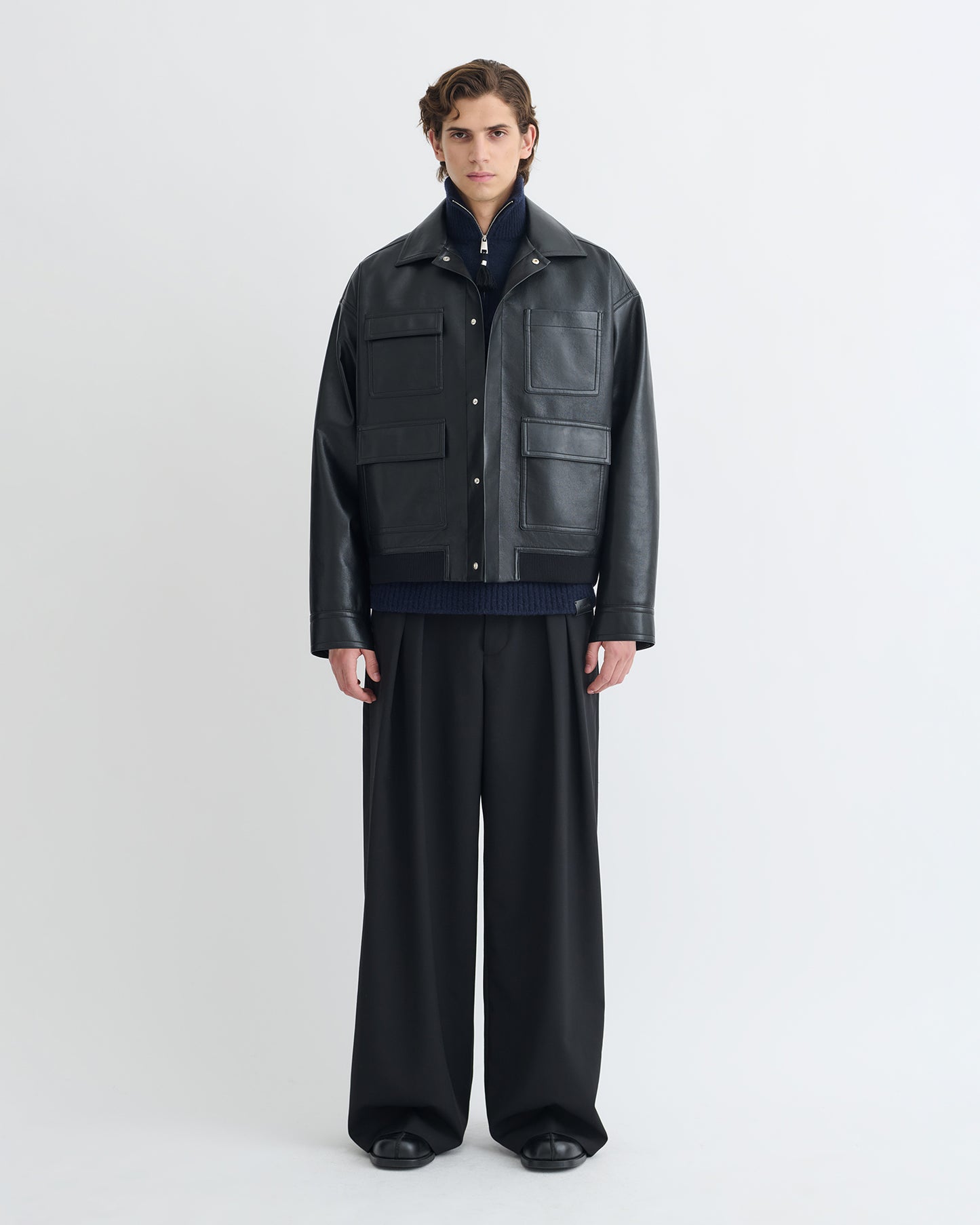 Zubin - Regenerated Leather Jacket - Black