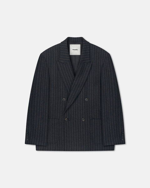 Anselm - Double-breasted blazer - Black/Grey – Nanushka