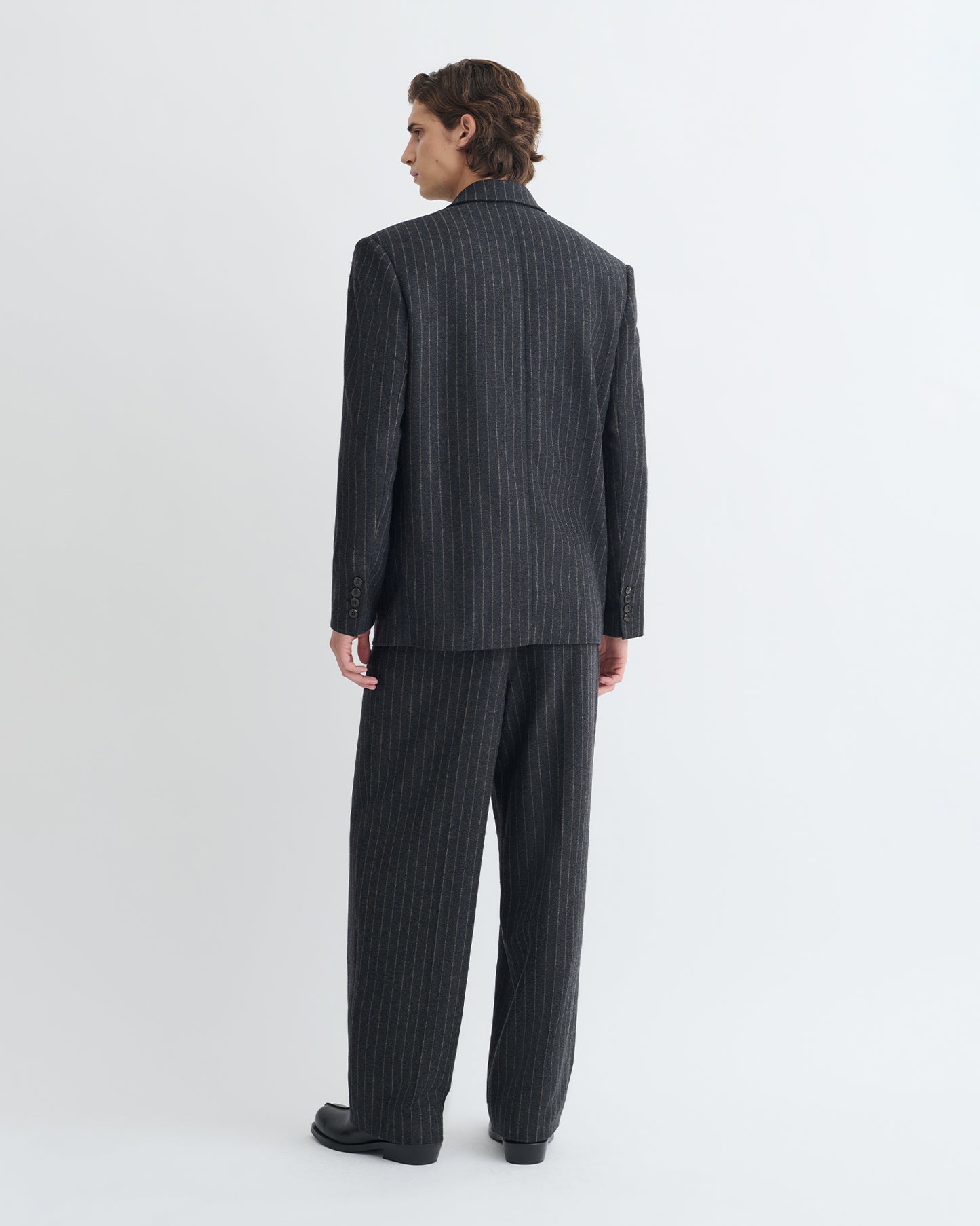 Anselm - Double-Breasted Wool Blazer - Black/Grey