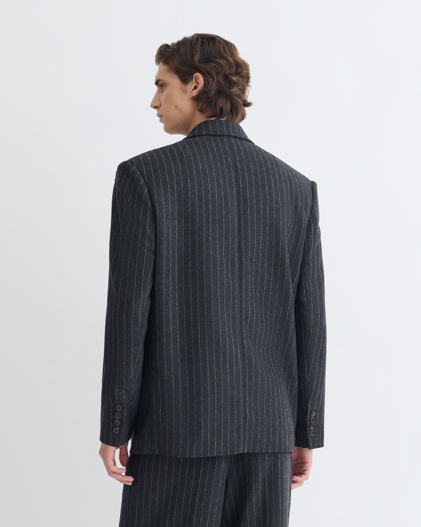 Anselm - Double-Breasted Wool Blazer - Black/Grey