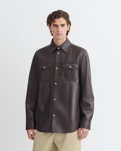 Braylo   okobor™ alt leather shirt   coffee ground