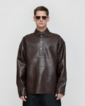 Mateo - Okobor™ Alt-Leather Polo Shirt - Coffee Ground