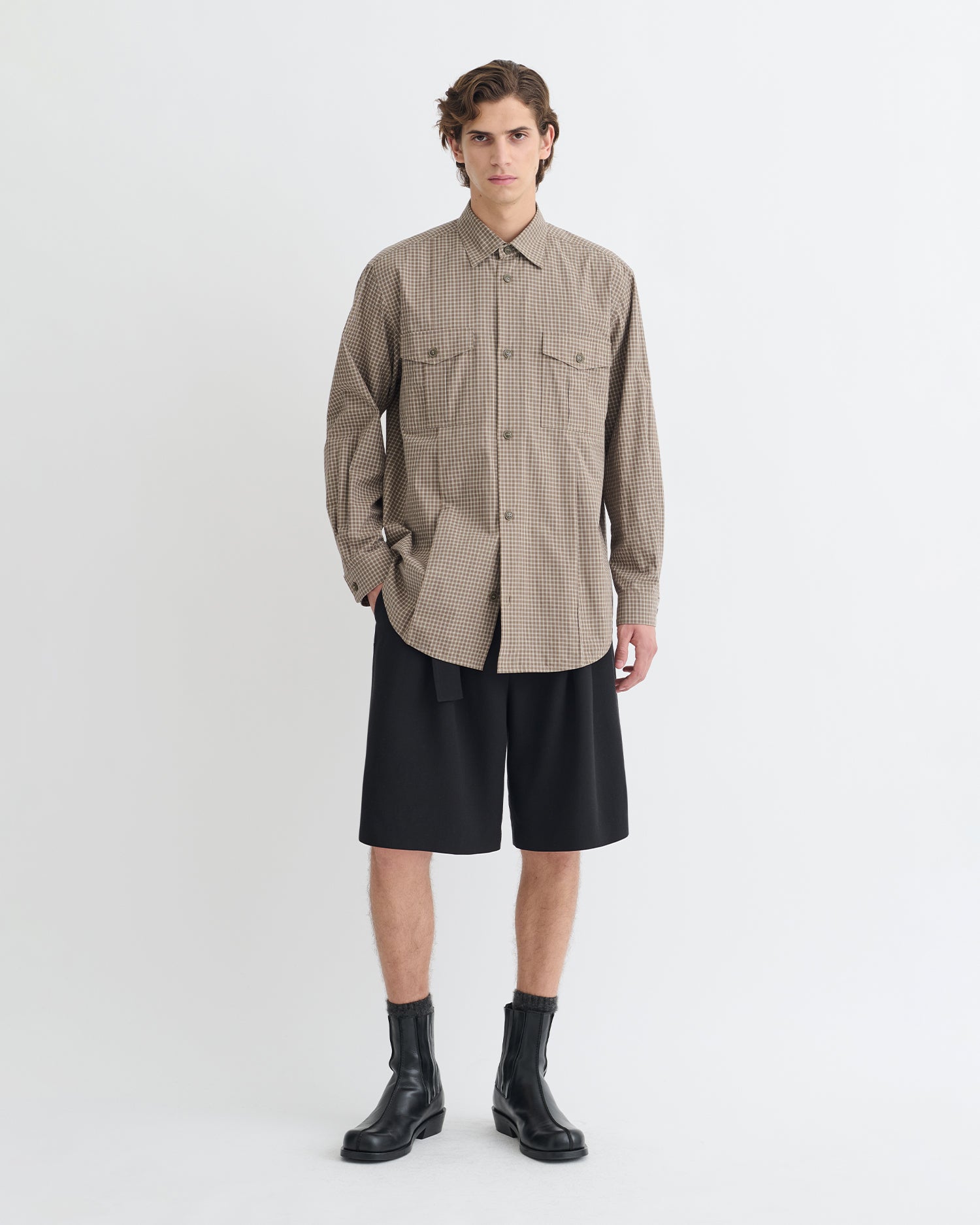 Najib - Checked Shirt - Brown/Creme
