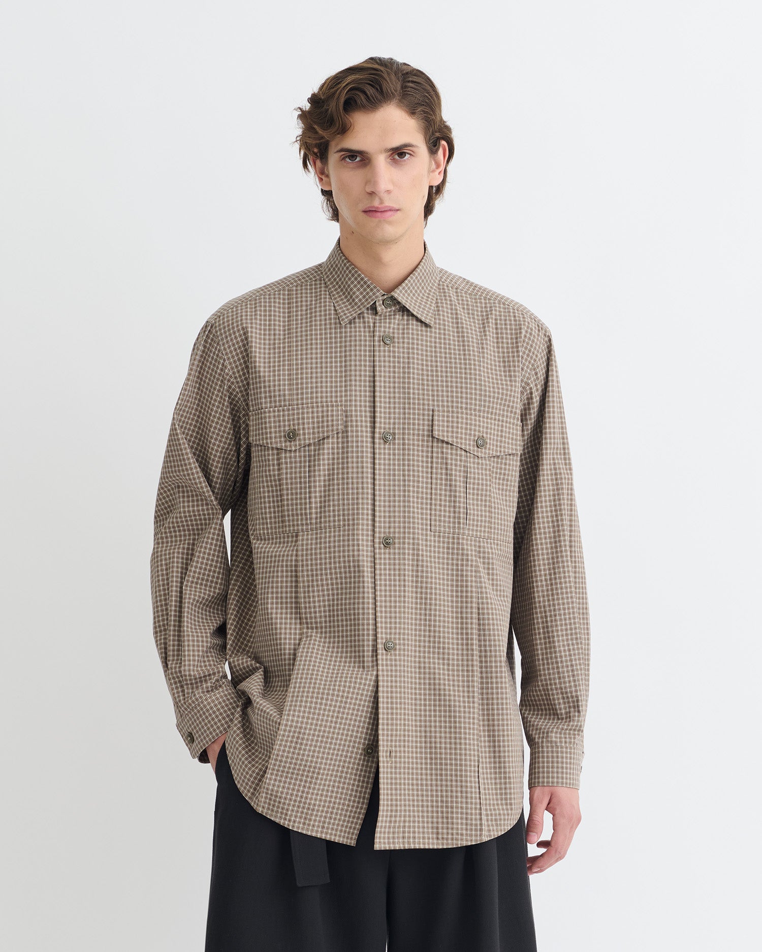 Najib - Checked Shirt - Brown/Creme