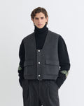 Mykel - Cropped vest - Grey Melange