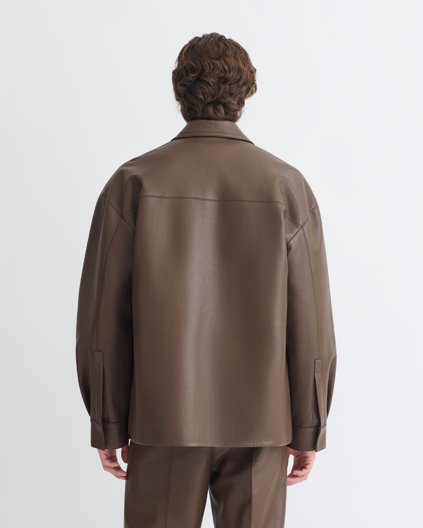 Chasin - Regenerated Leather Shirt Jacket - Chocolate