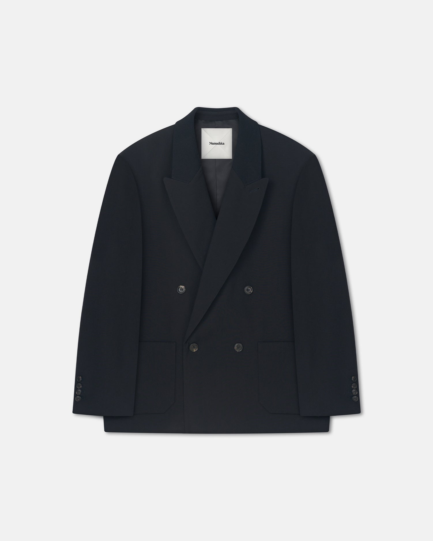 Anselm - Double-Breasted Crepe Twill Blazer - Black