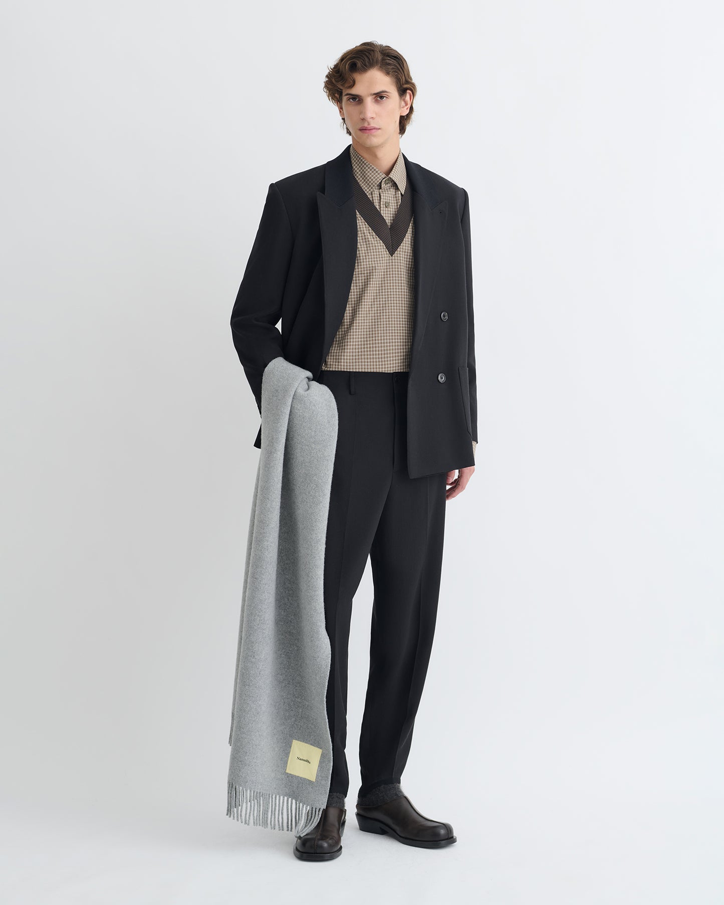 Anselm - Double-Breasted Crepe Twill Blazer - Black