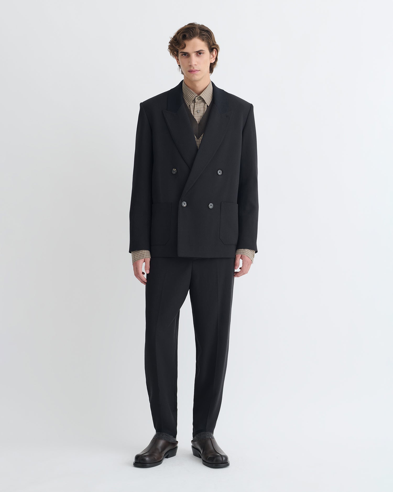 Anselm - Double-Breasted Crepe Twill Blazer - Black