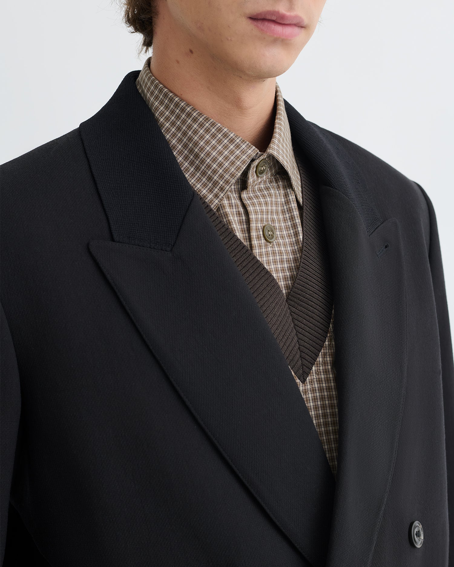 Anselm - Double-Breasted Crepe Twill Blazer - Black