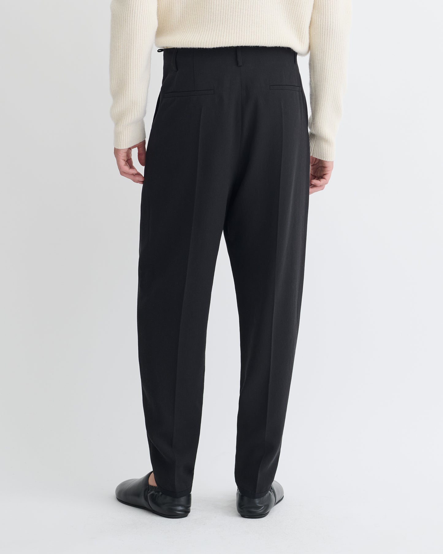 Eamon - Crepe Twill Tapered Pants - Black