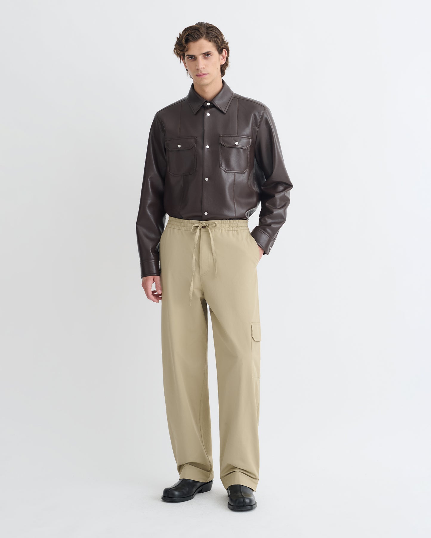 Navid - Tech Twill Balloon-Leg Pants - Pebble