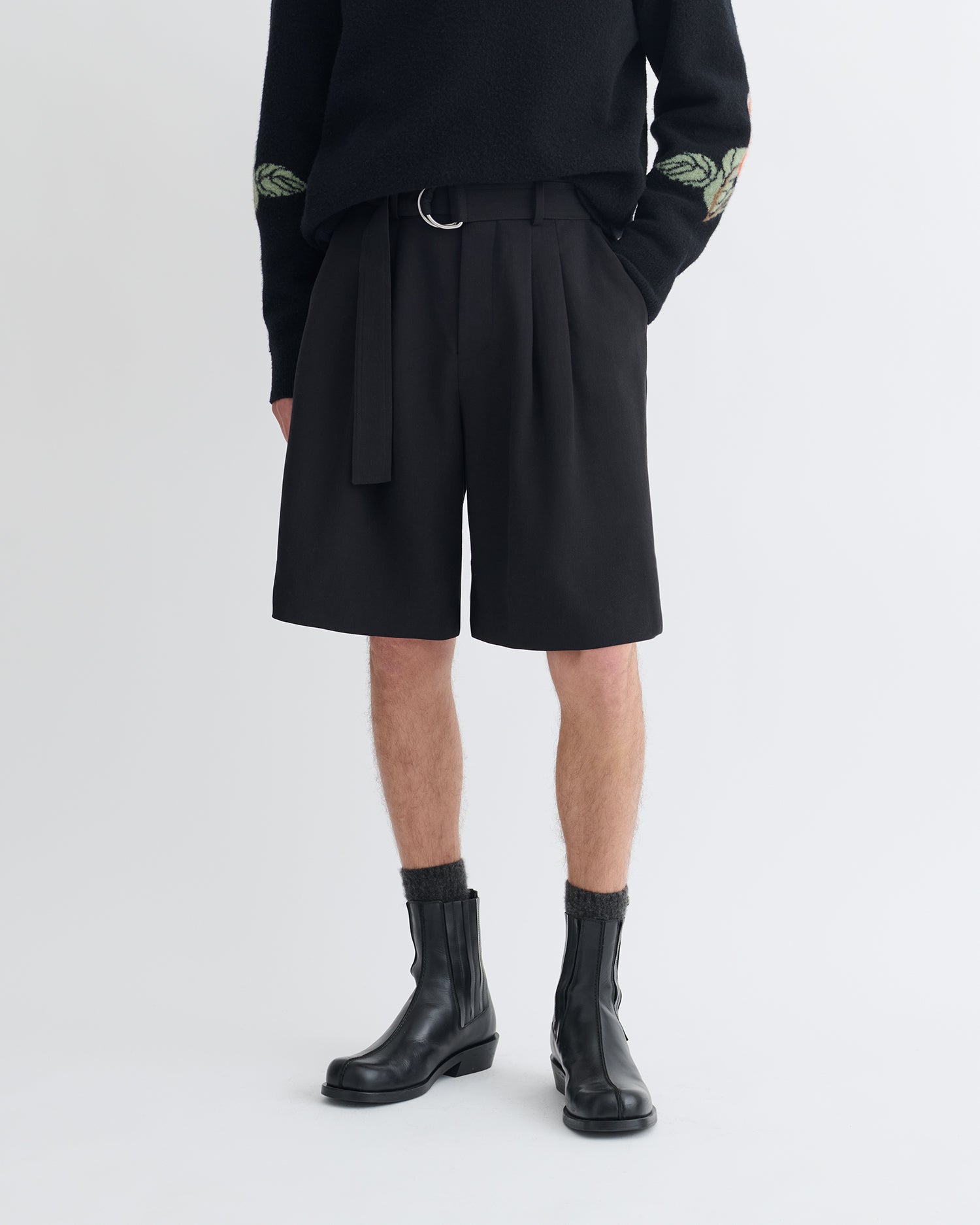 Derulo - Tailored Crepe Twill Shorts - Black – Nanushka