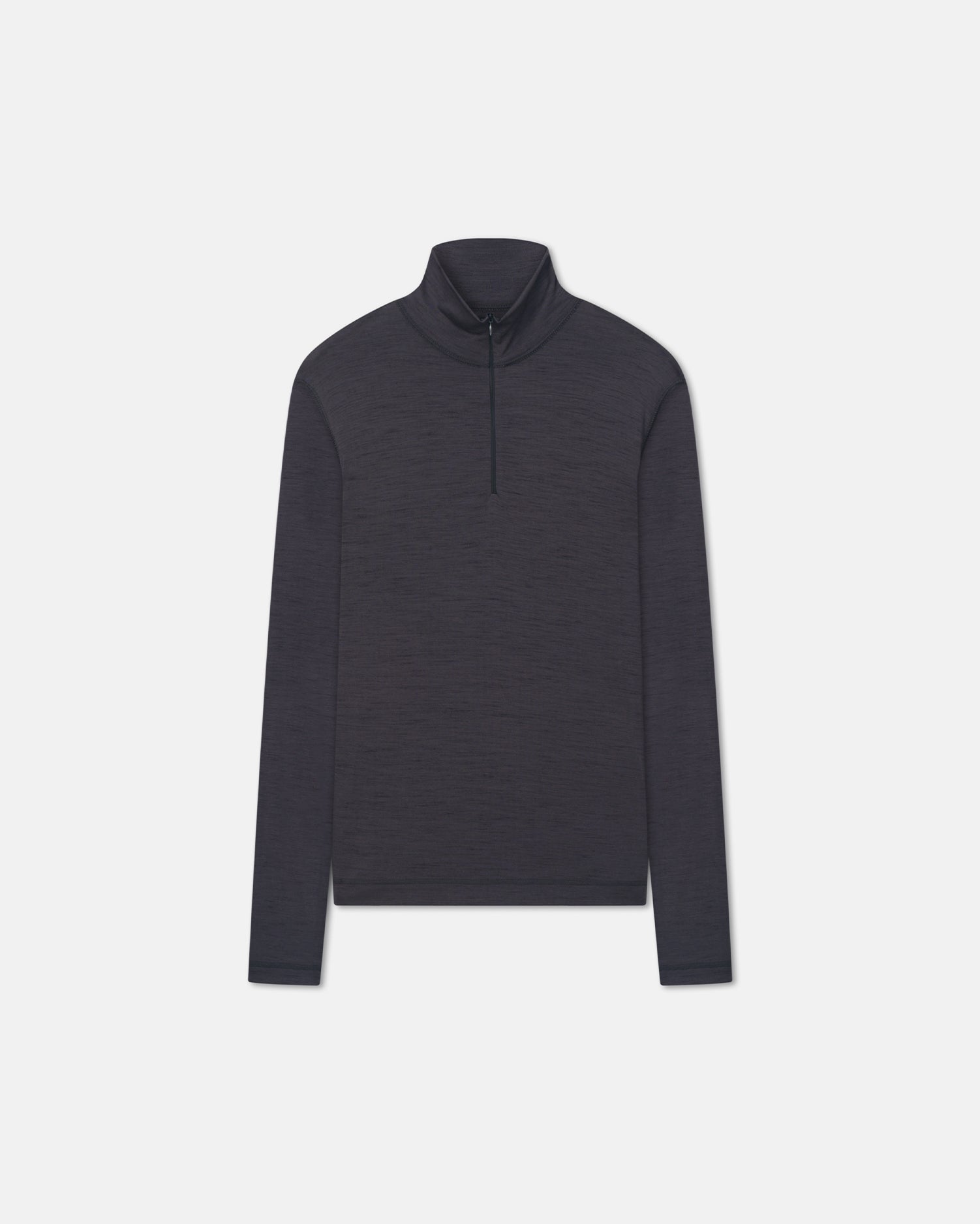 Tenoch - Melange Wool Jersey Turtleneck Top - Grey Melange