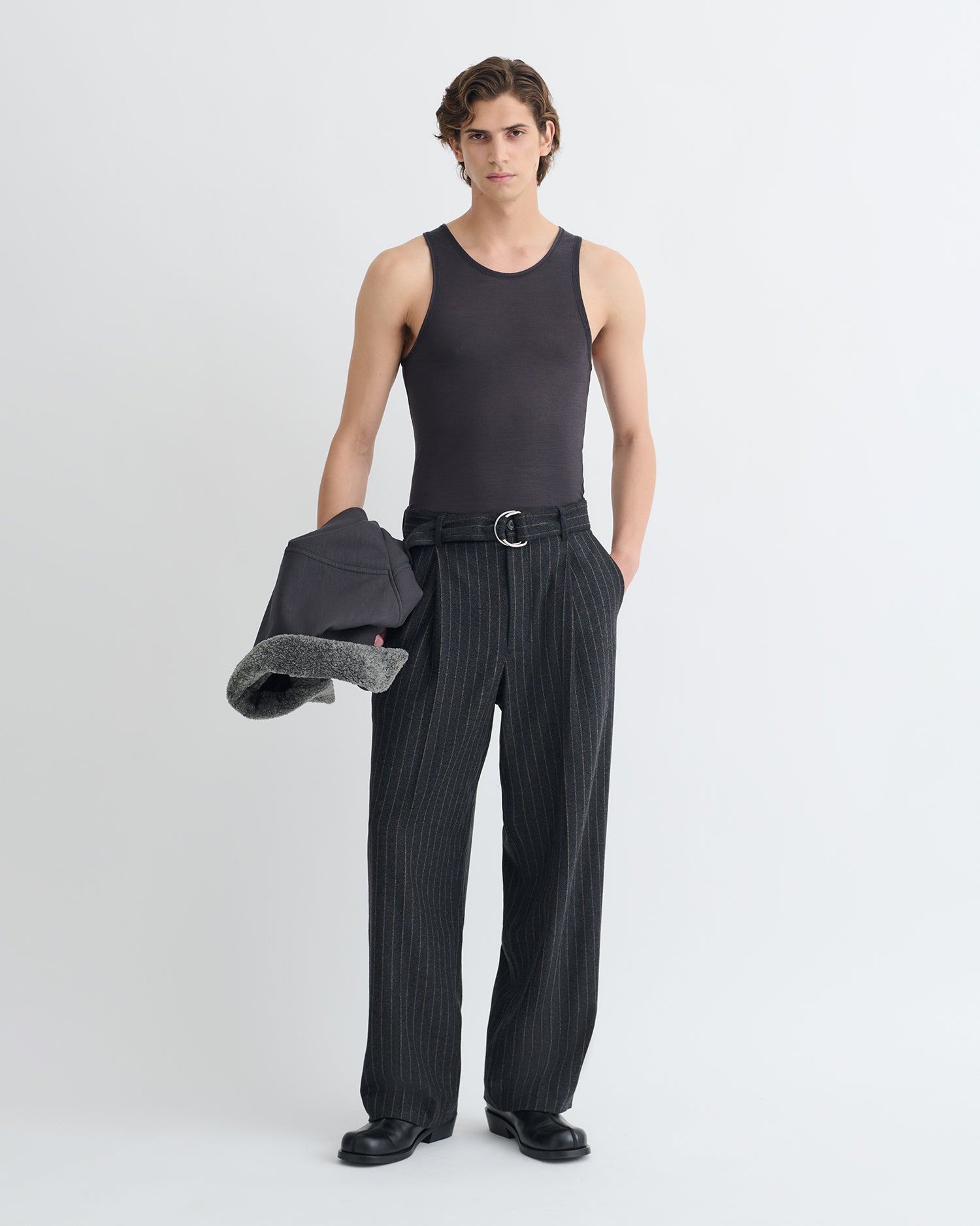 Jahi - Melange Wool Jersey Tank Top - Grey Melange – Nanushka