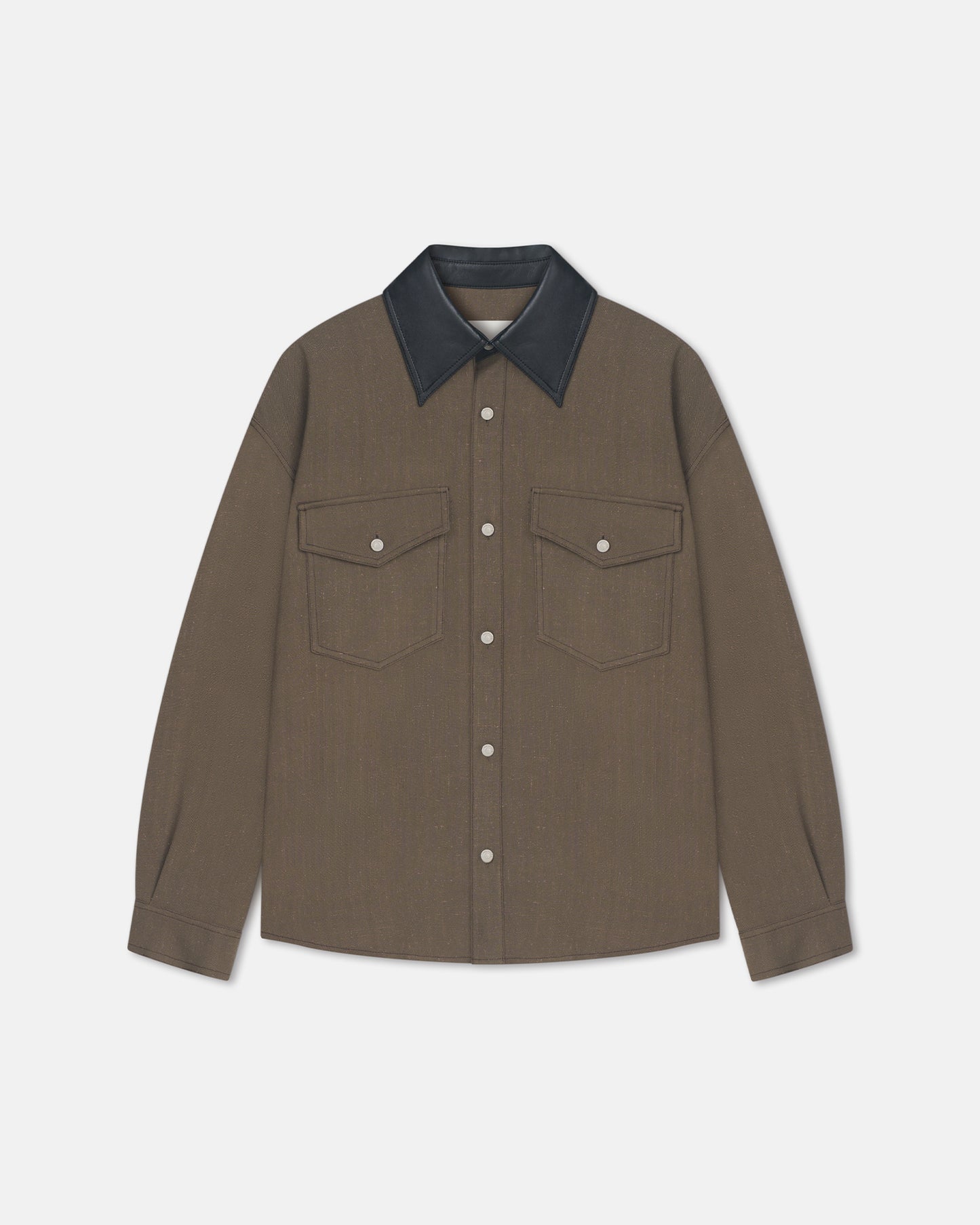 Osvald - Boxy Fit Overshirt - Fossil Grey