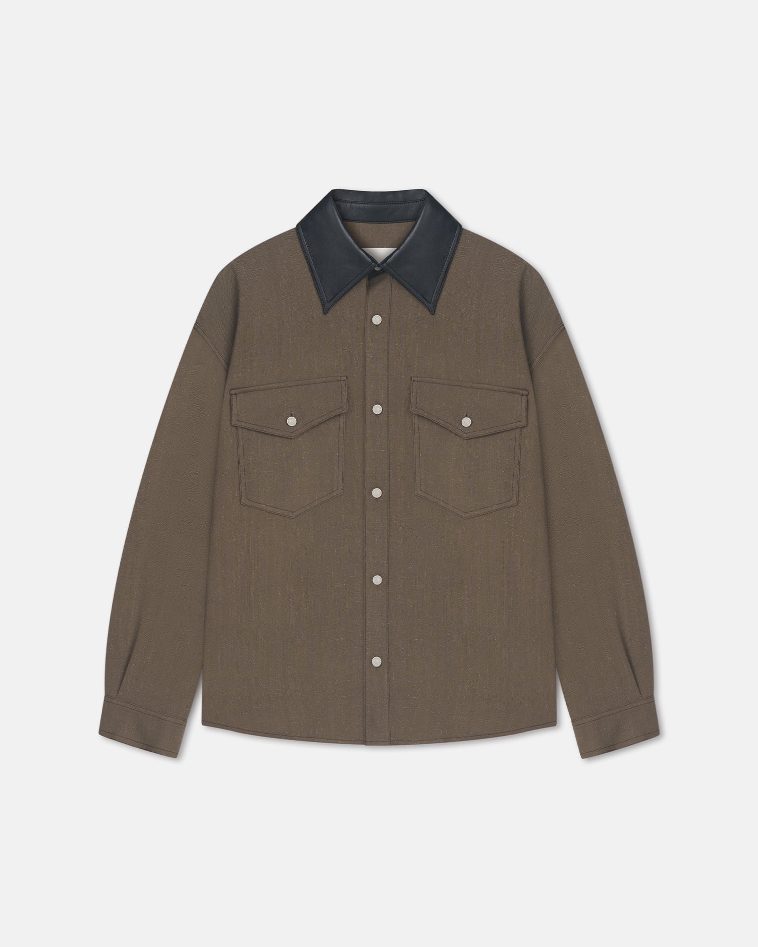 Osvald - Boxy Fit Overshirt - Fossil Grey