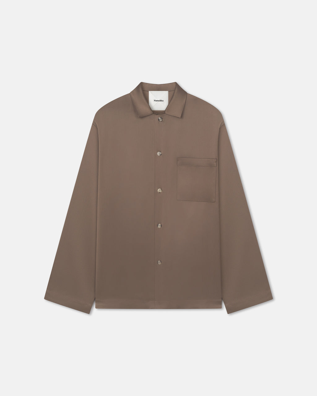 Jelmer - Slip Satin Shirt - Coffee Bean