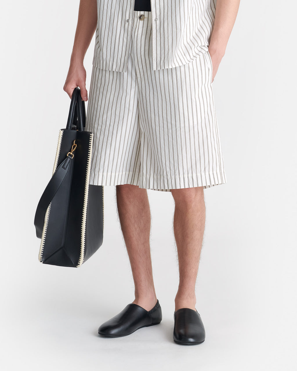 Felix - Striped Bermuda Shorts - Creme