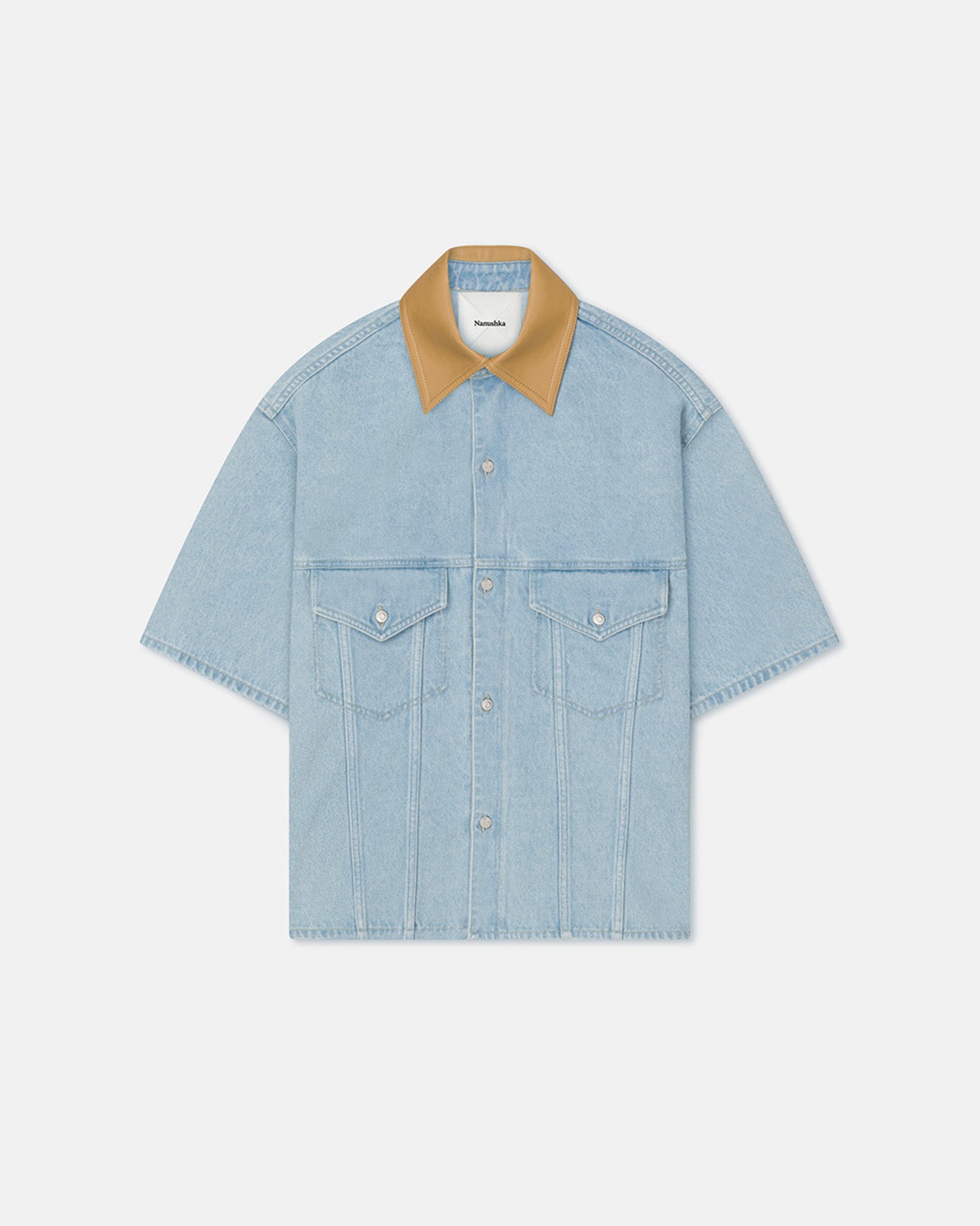 Jorge - Denim Shirt - Eco Bleach/Hazel