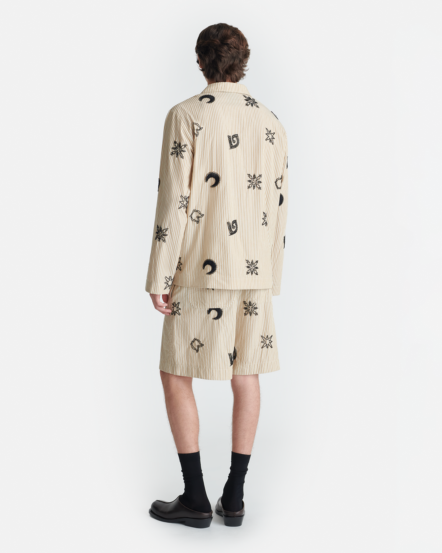 Haris - Beaded Shirt - Beige/Black