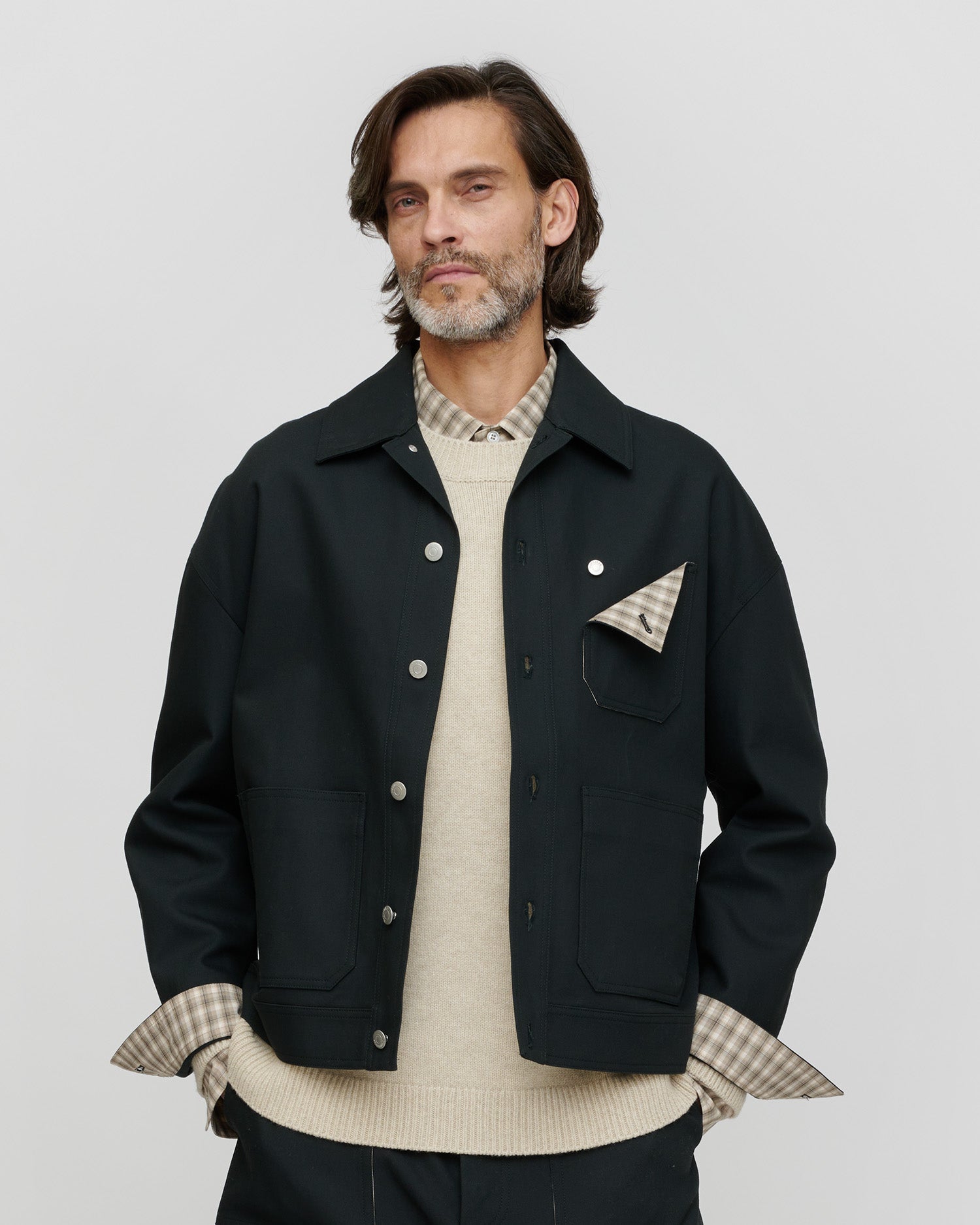 Delrico - Structured Twill Jacket - Anthracite