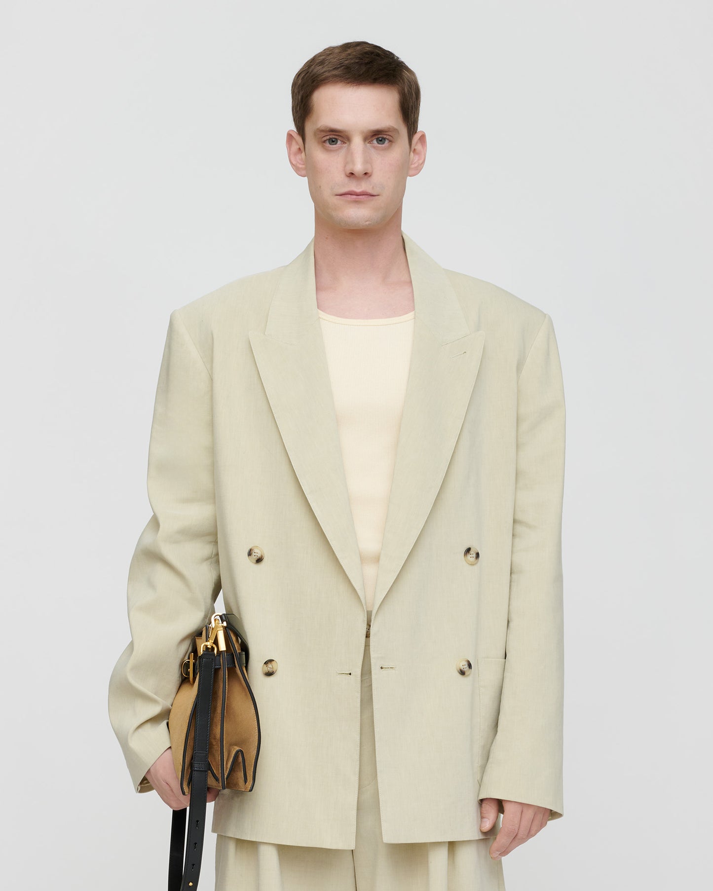 Anselm - Flax Suiting Jacket - Faded Sage