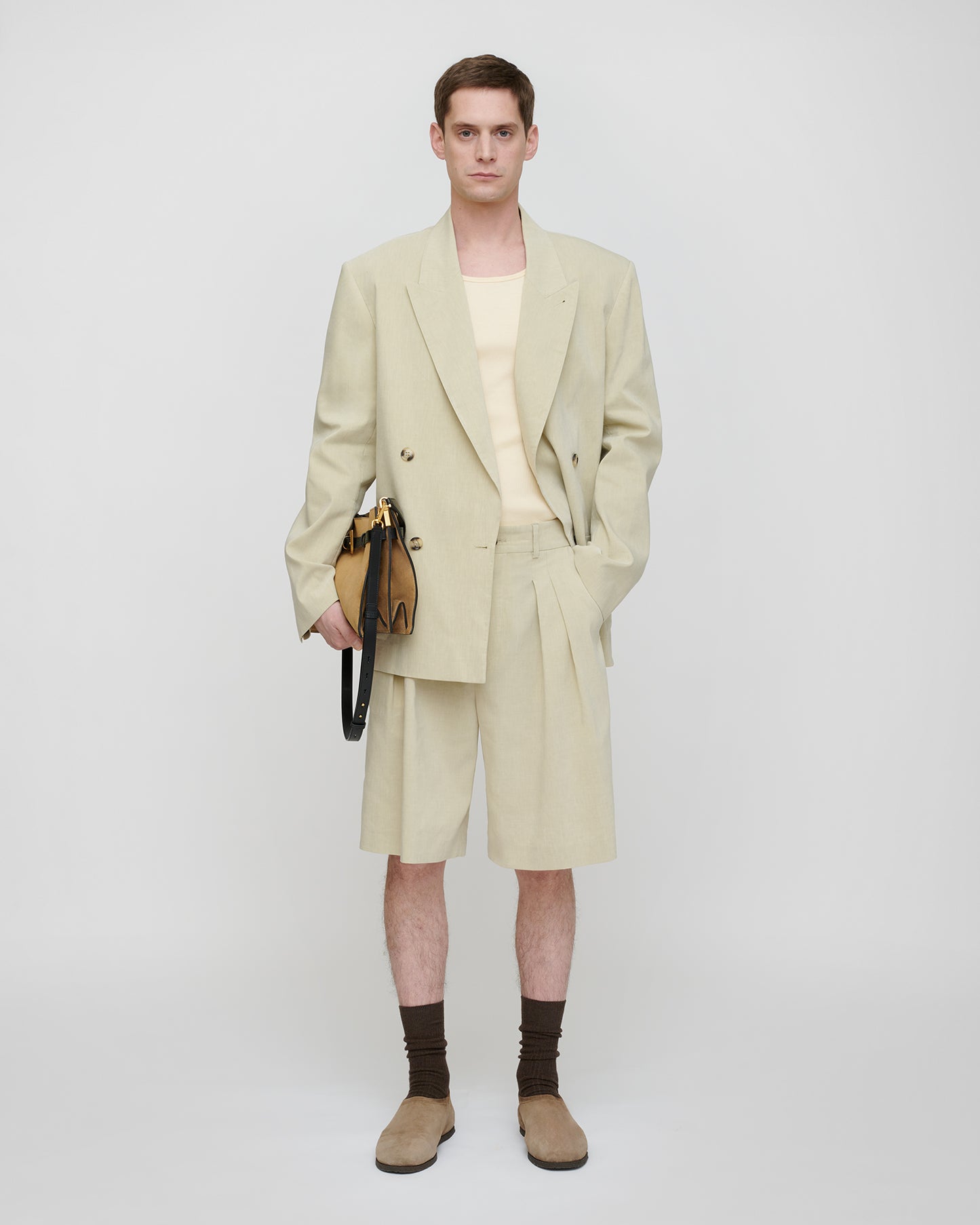 Carsten - Flax Suiting Shorts - Faded Sage