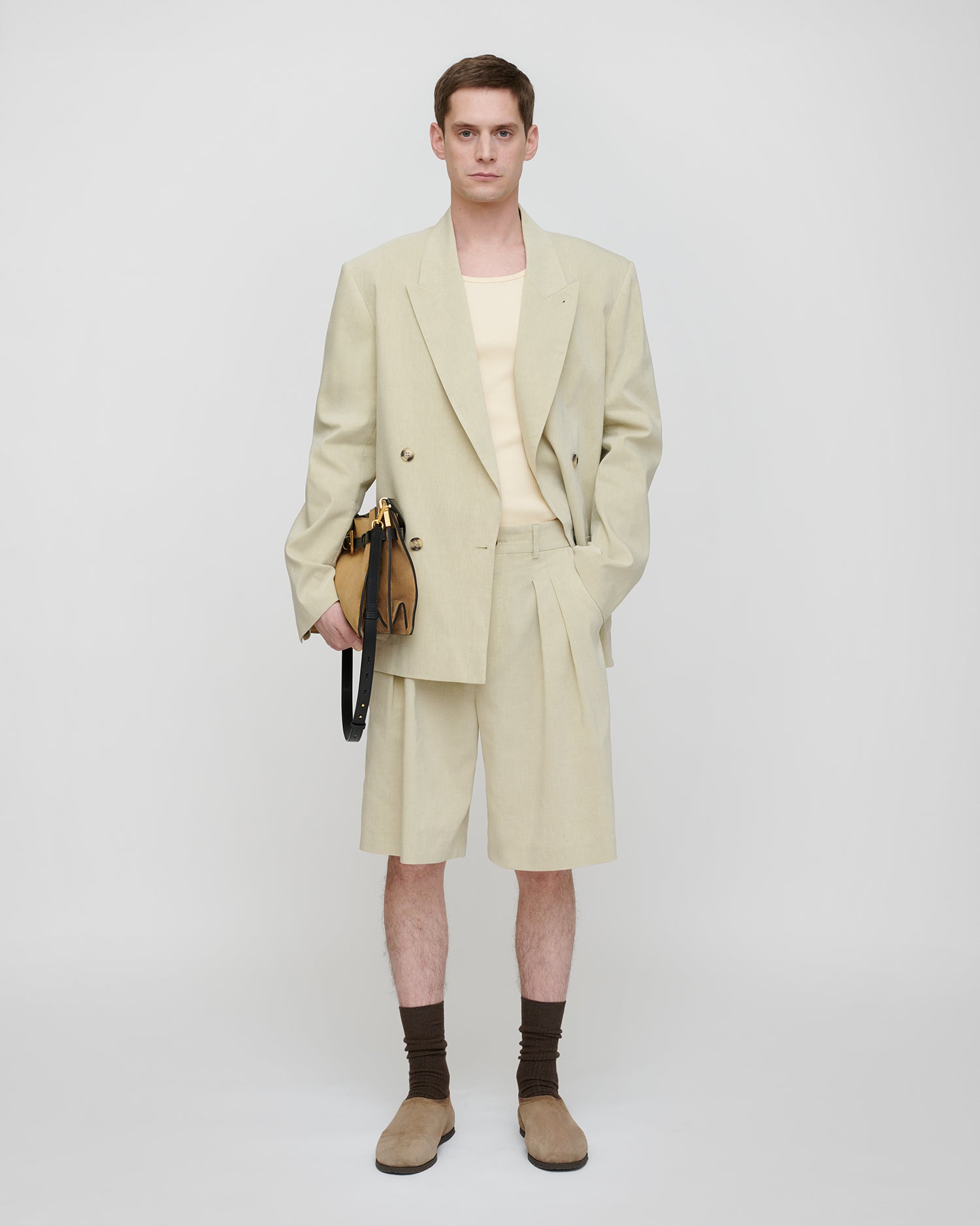 Carsten - Flax Suiting Shorts - Faded Sage