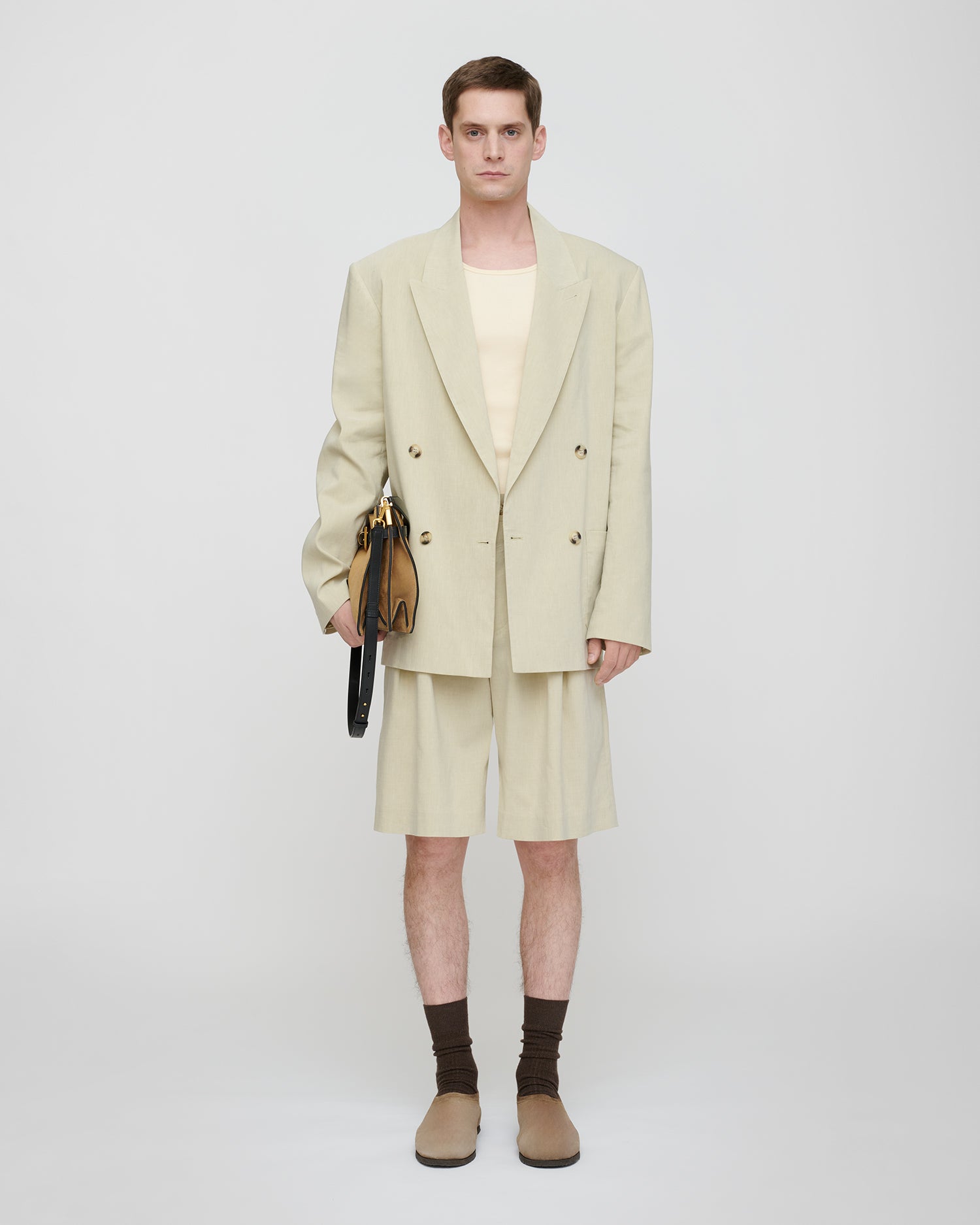 Carsten - Flax Suiting Shorts - Faded Sage