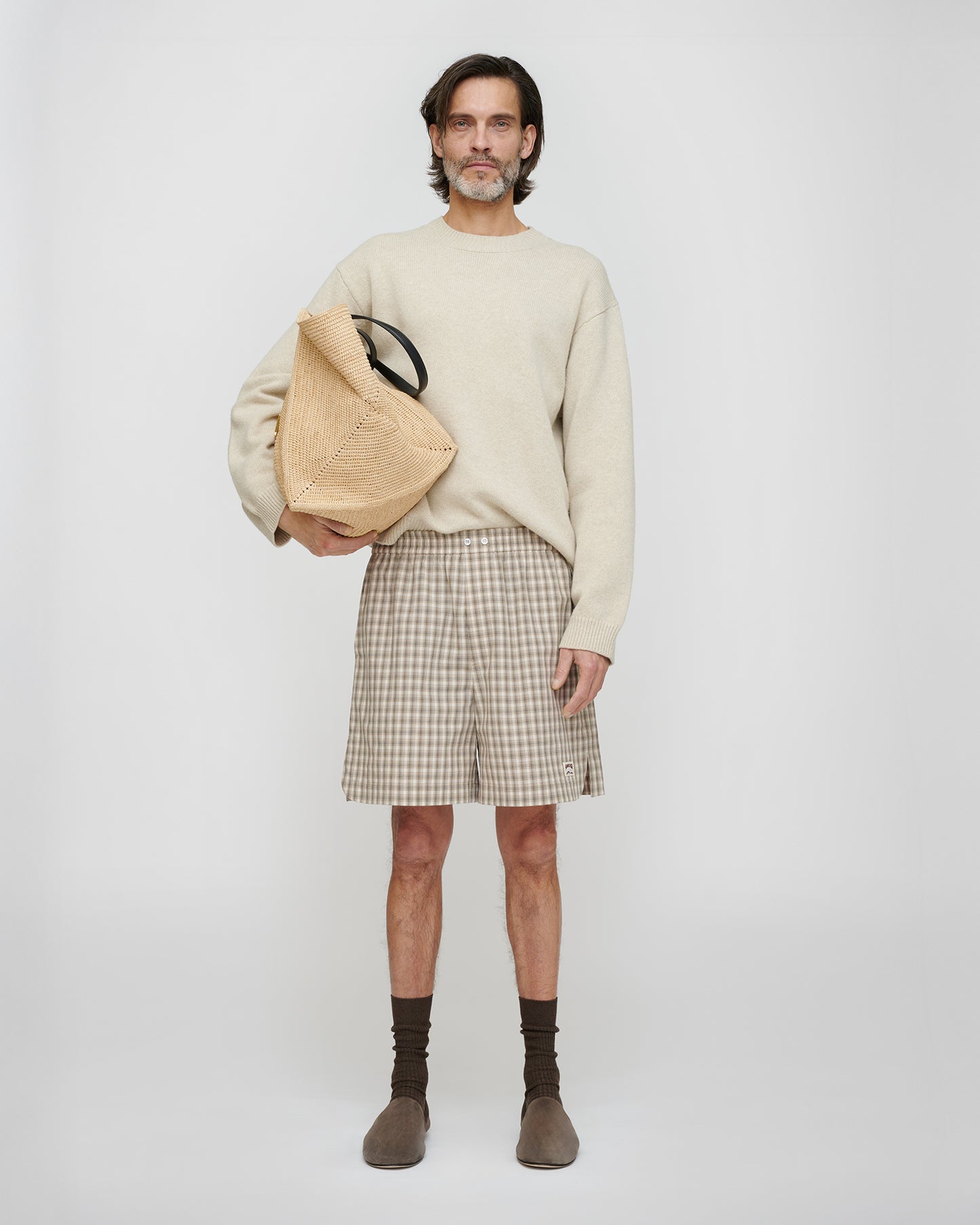 Carlito - Checked Shirting Pocket - Creme/Grey