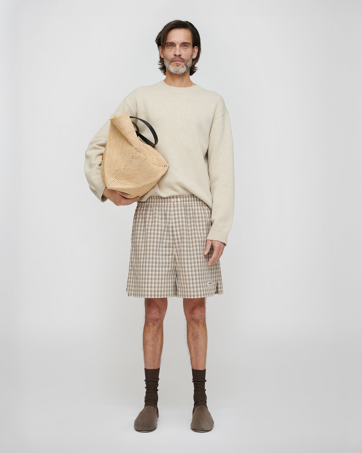 Carlito - Checked Shirting Pocket - Creme/Grey