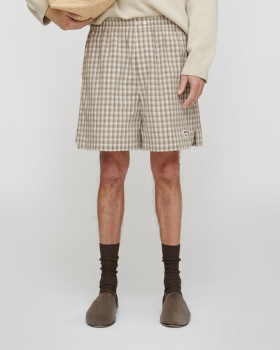 Carlito - Checked Shirting Pocket - Creme/Grey