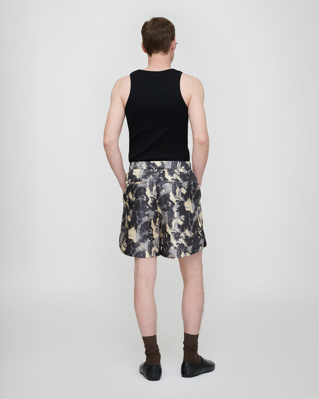Anish - Twill Silk Shorts - Abstract Aquarelle