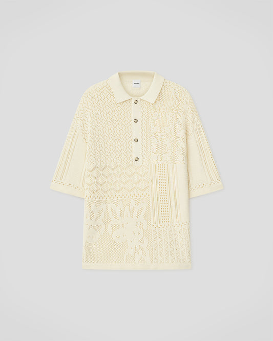 Jiske - Paper Crochet Lace Shirt - Creme