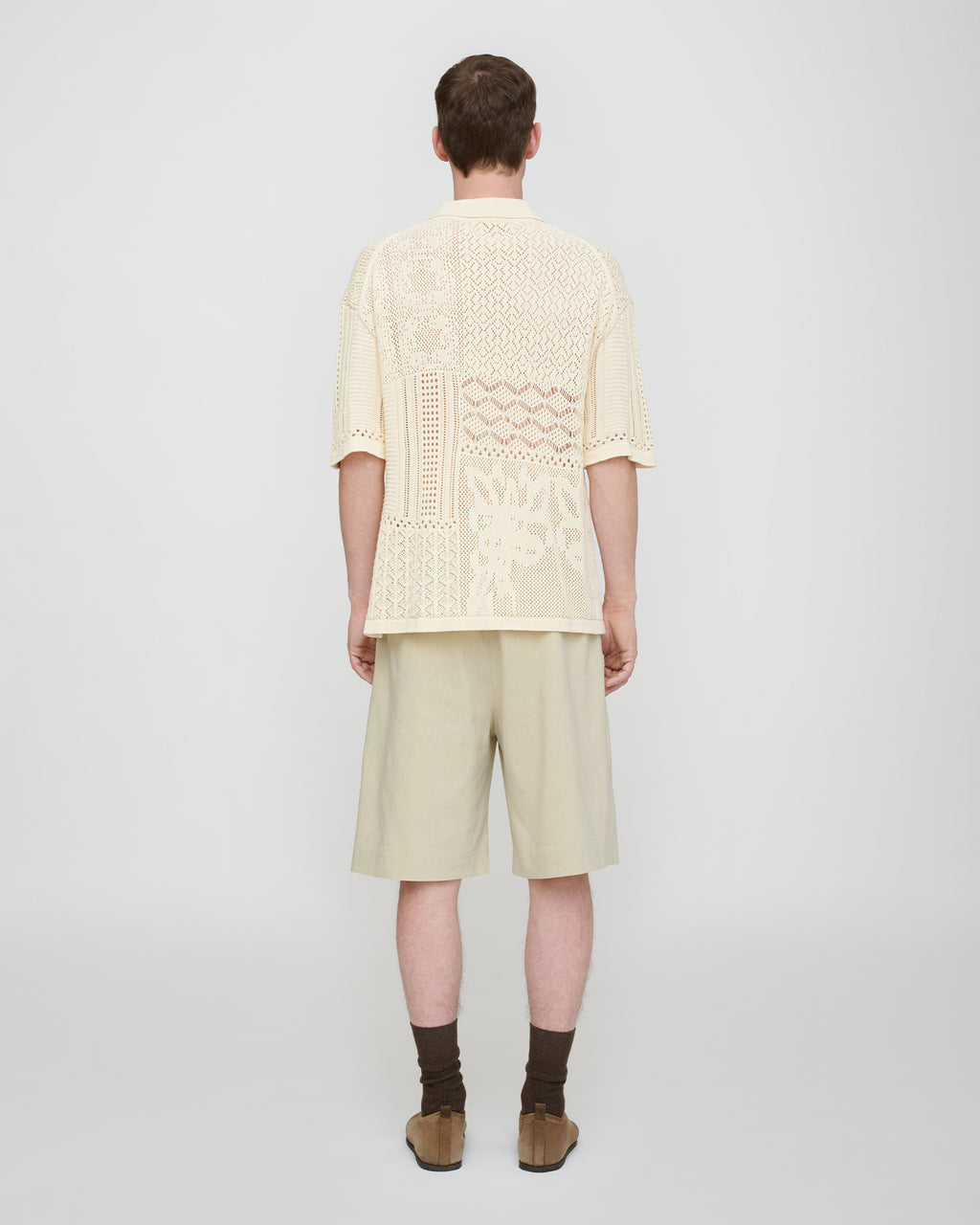 Jasim - Lace polo shirt - Creme