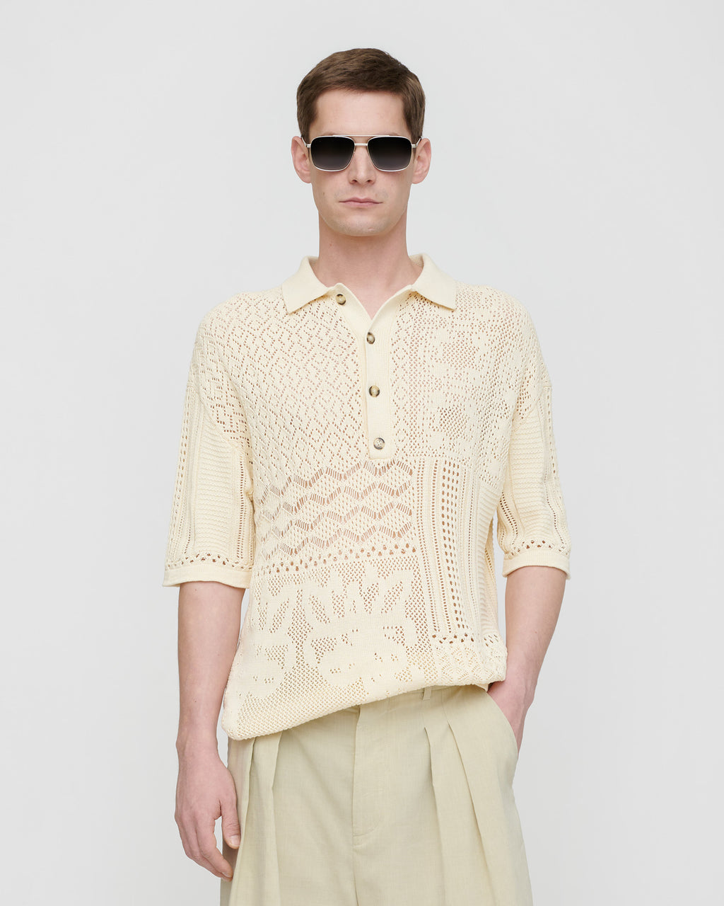 Jasim - Lace polo shirt
