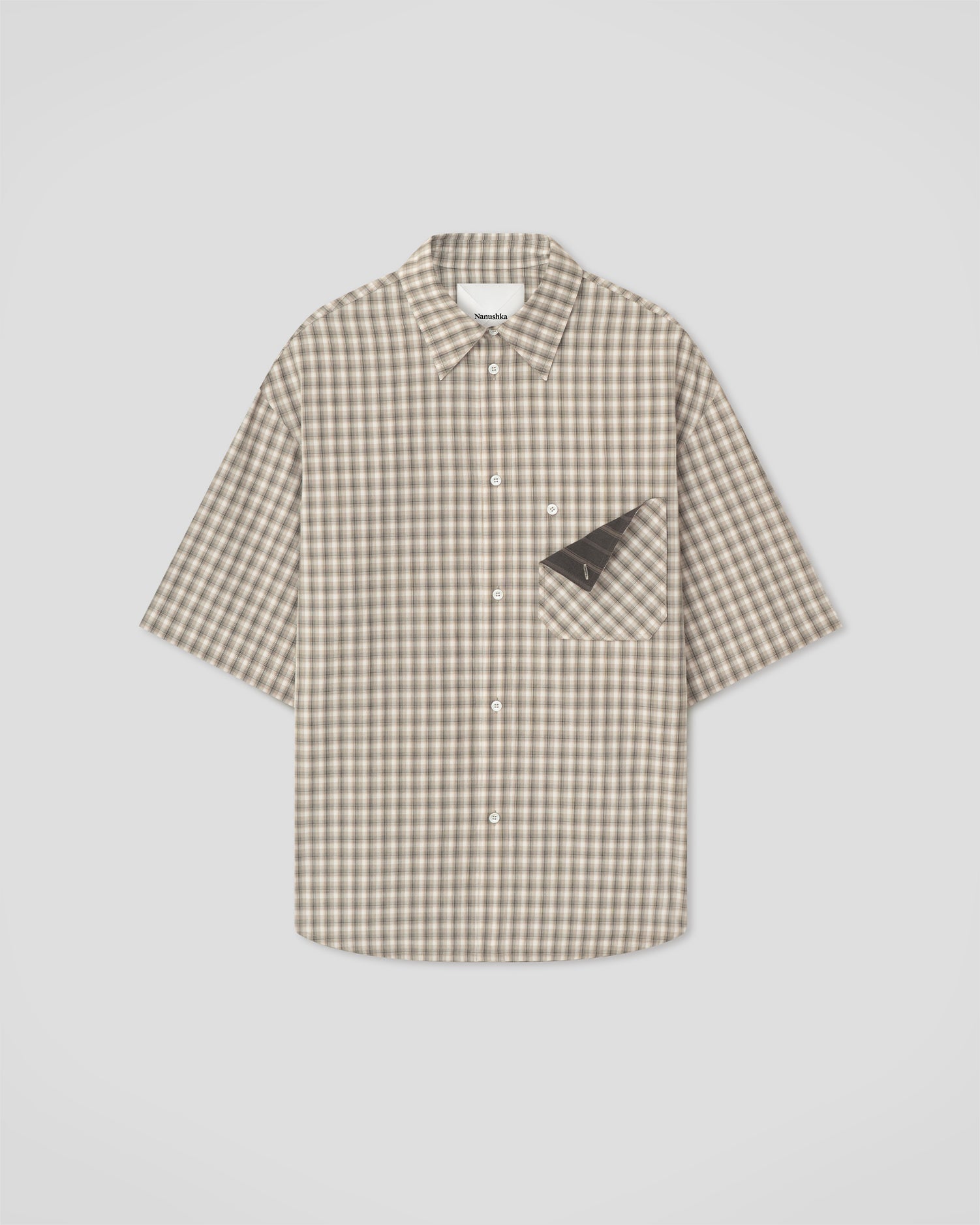 Nahui - Checked Shirting Shirt - Creme/Grey