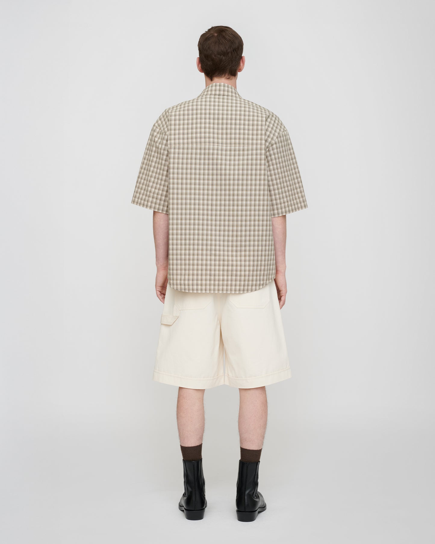 Nahui - Checked Shirting Shirt - Creme/Grey