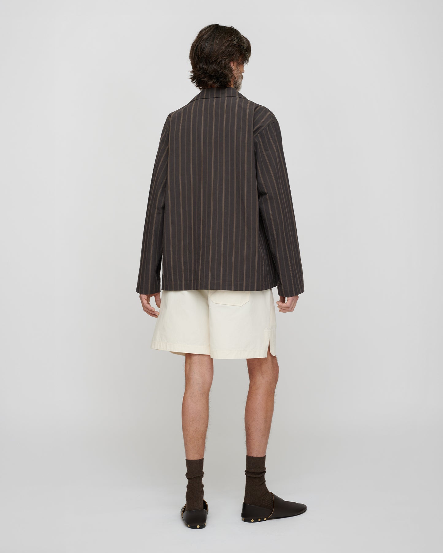 Jelmer - Stripe Shirting/Crochet Shirt - Washed Black/Black