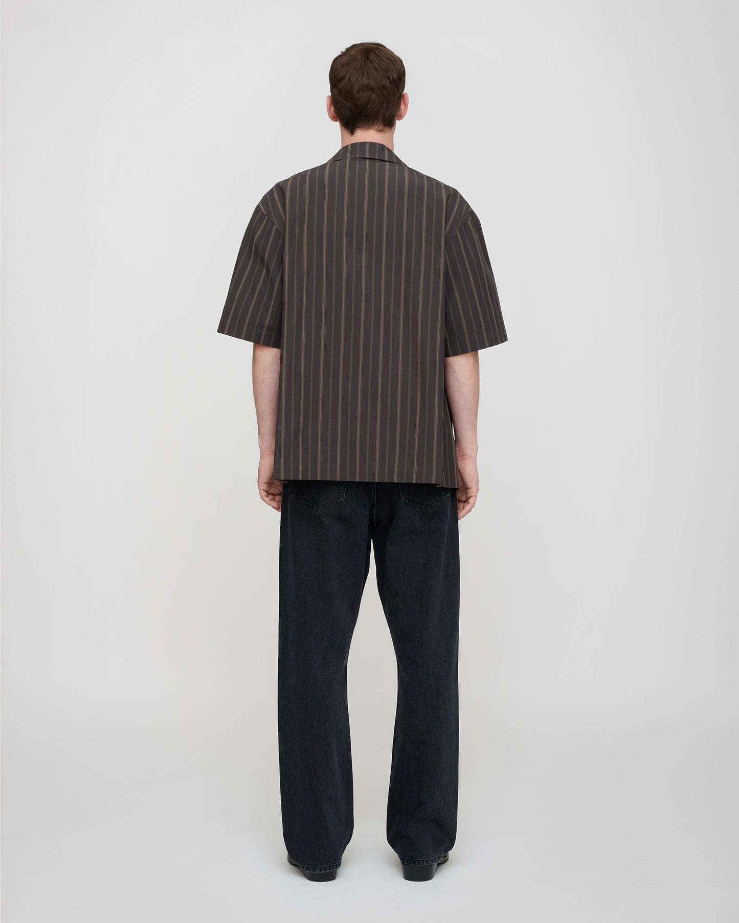 Maxton - Stripe Shirting/Crochet Shirt - Washed Black/Black