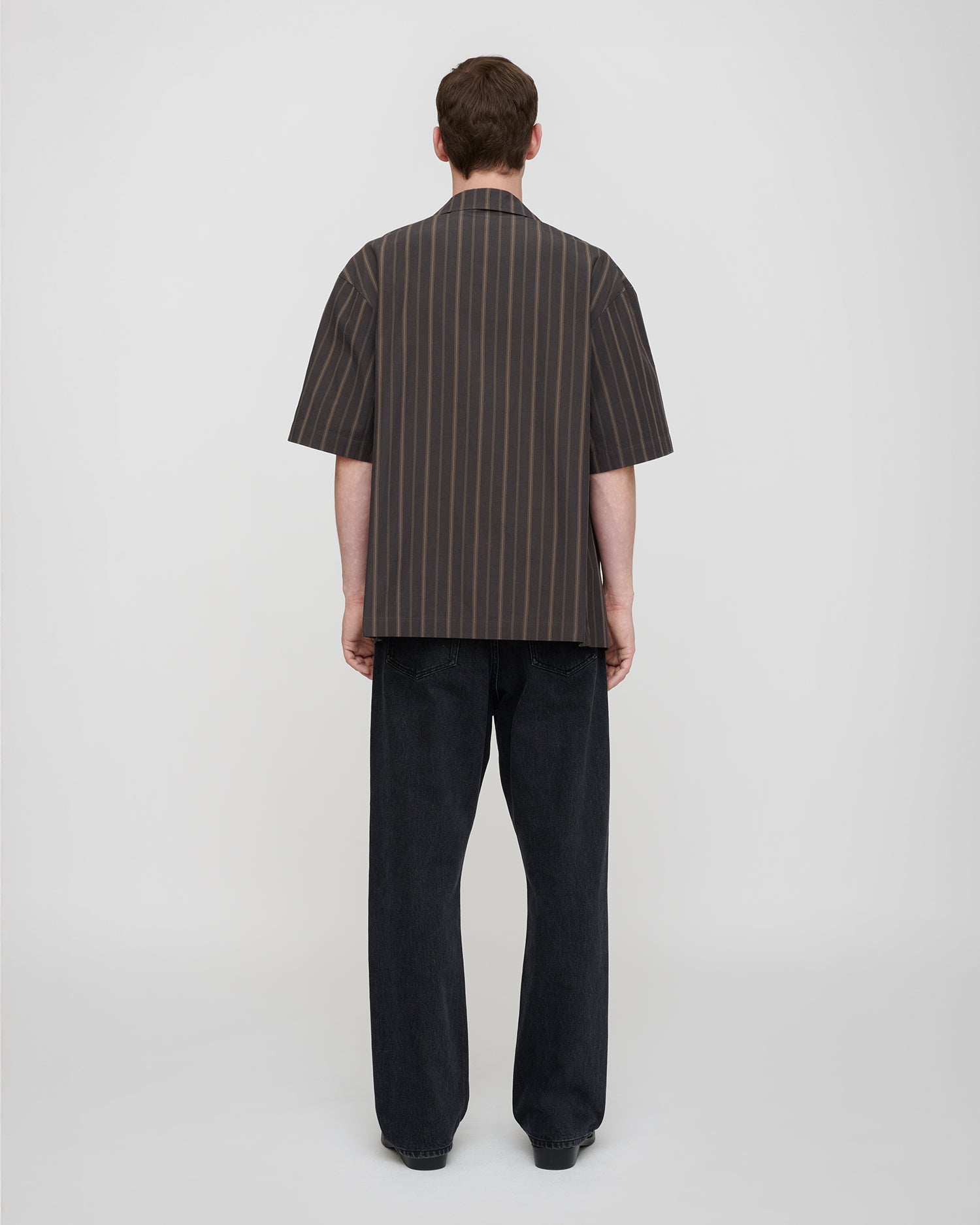 Maxton - Stripe Shirting/Crochet Shirt - Washed Black/Black