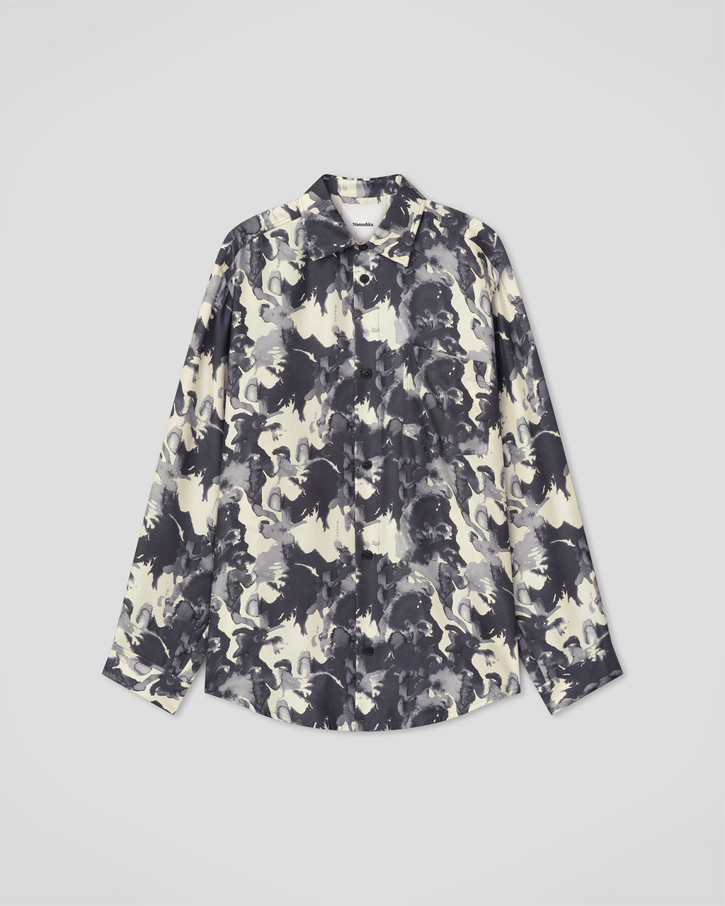 Sebas - Twill Silk Shirt - Abstract Aquarelle