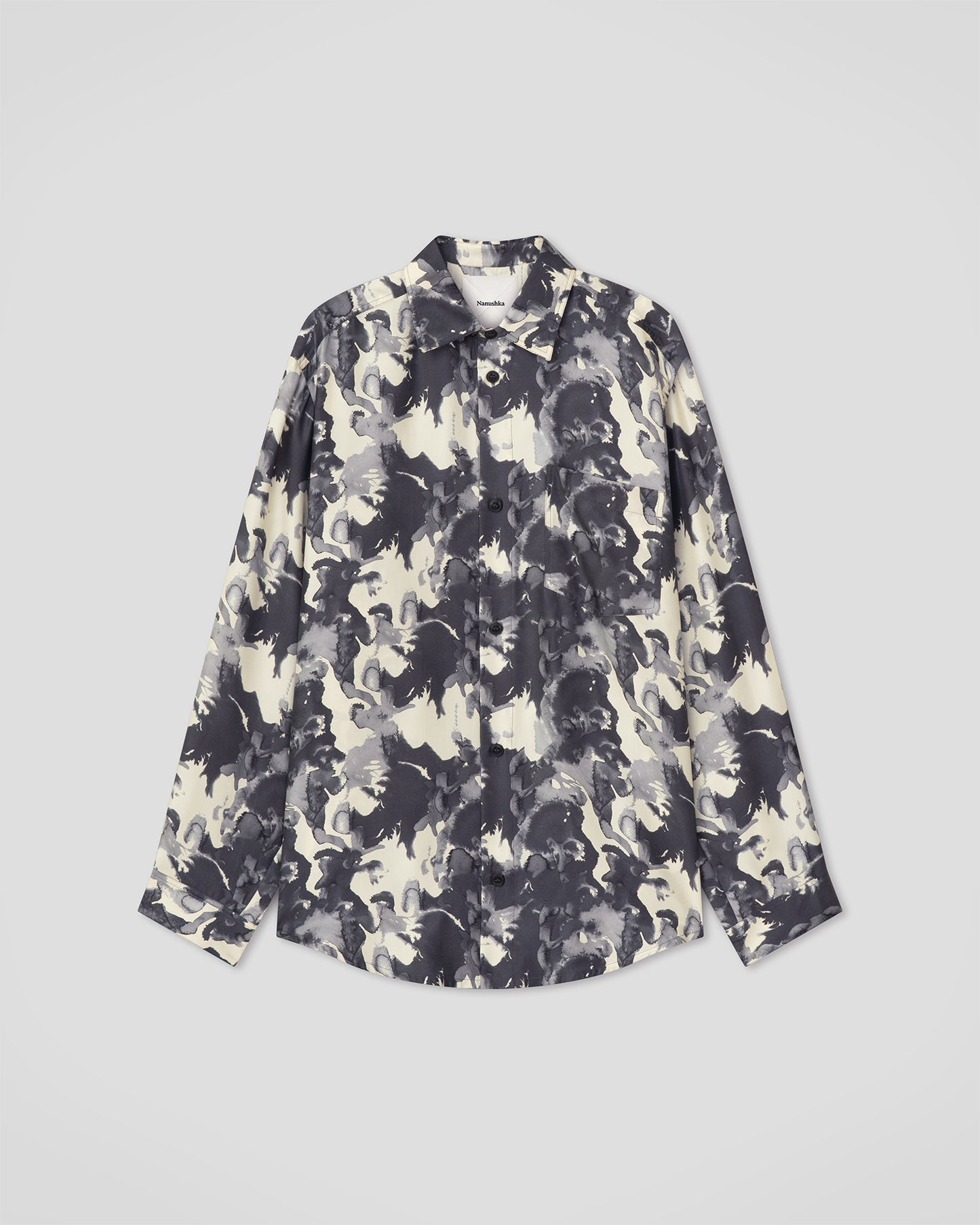 Sebas - Twill Silk Shirt - Abstract Aquarelle