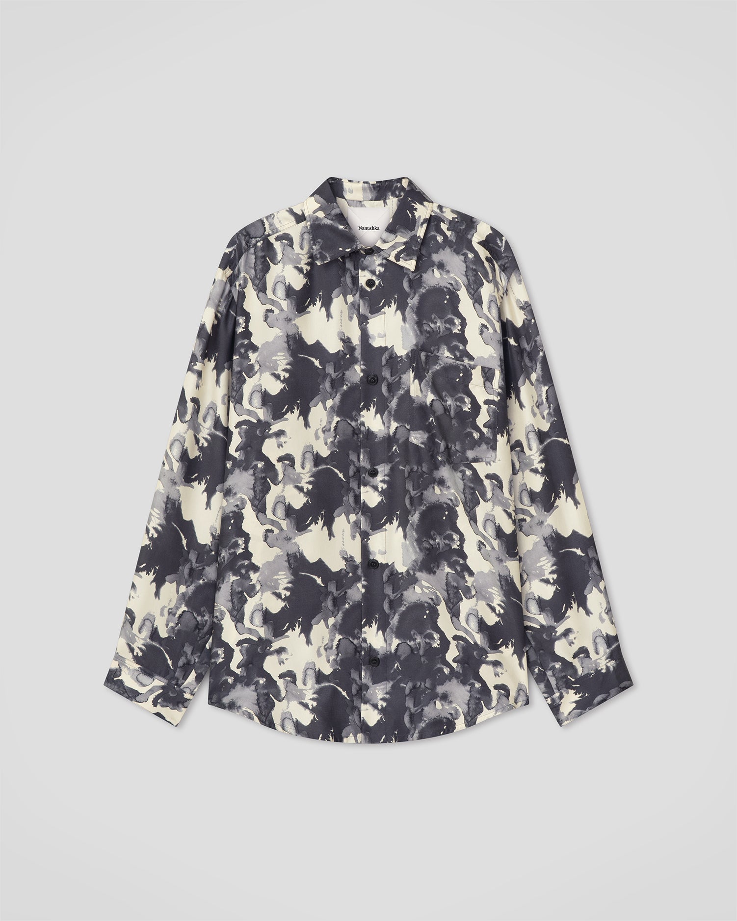 Sebas - Twill Silk Shirt - Abstract Aquarelle