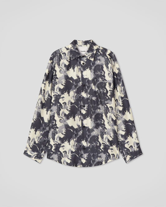 Sebas - Twill Silk Shirt - Abstract Aquarelle