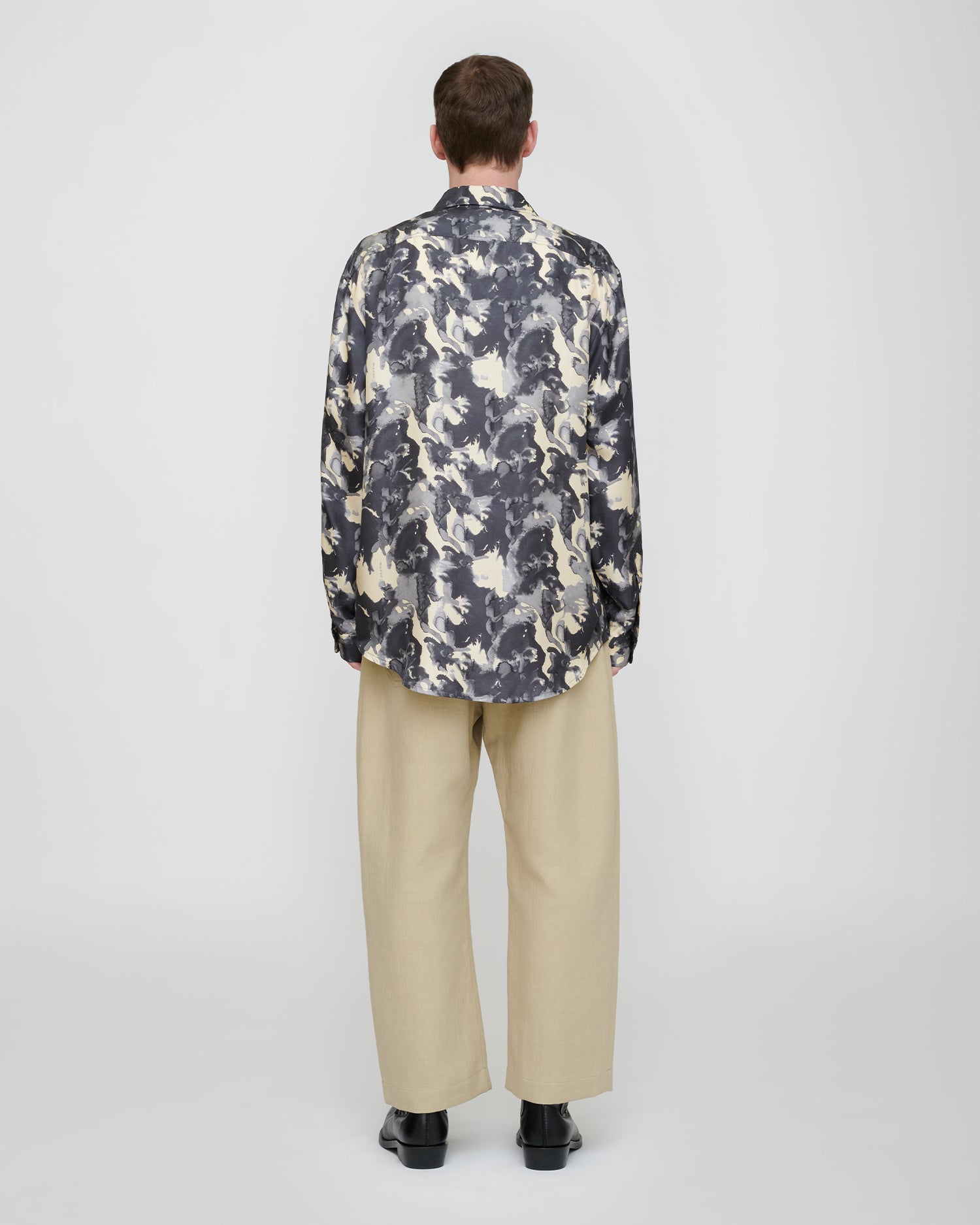 Sebas - Twill Silk Shirt - Abstract Aquarelle