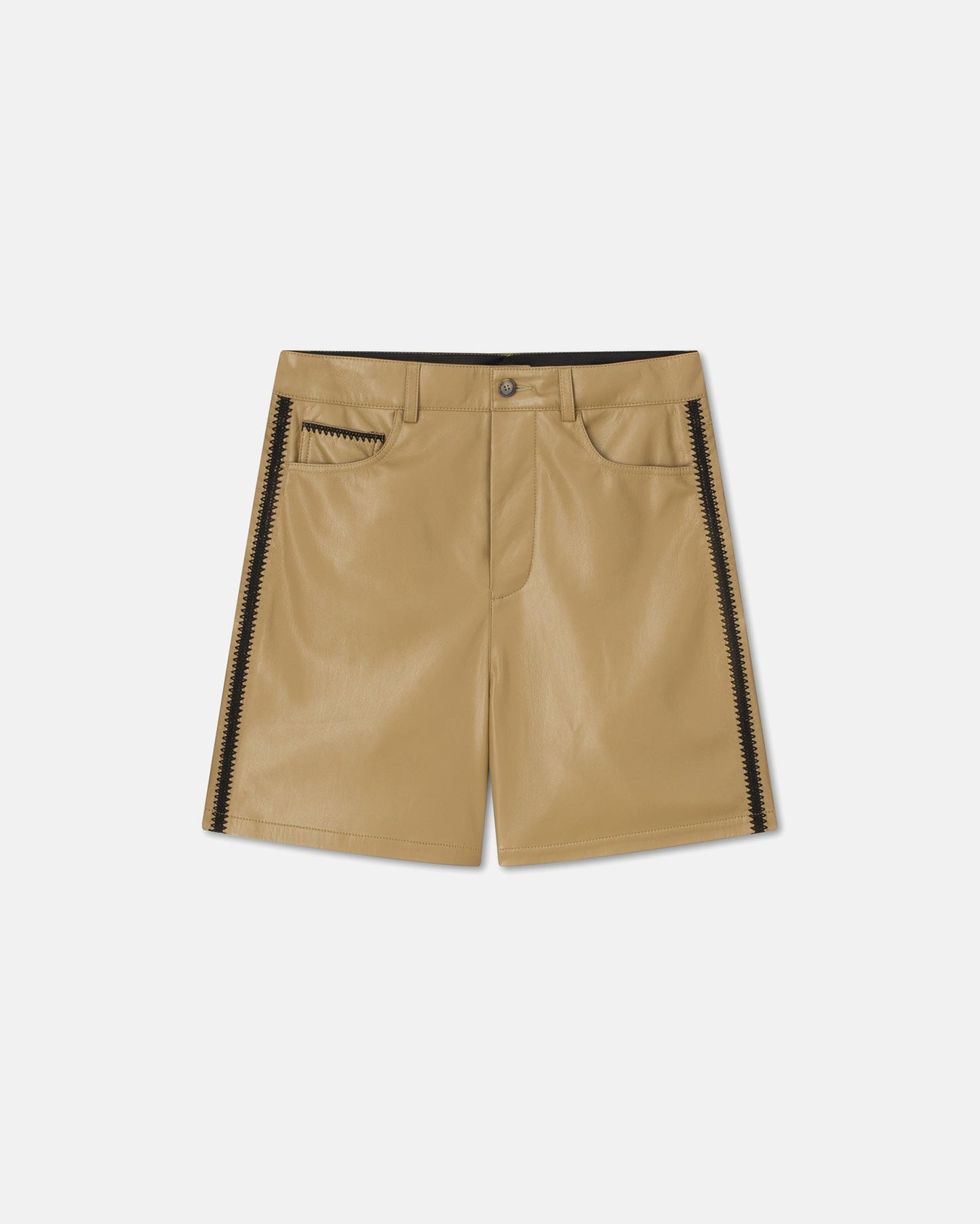 Novan - Okobor™ Alt-Leather Shorts - Muted Khaki Okobor