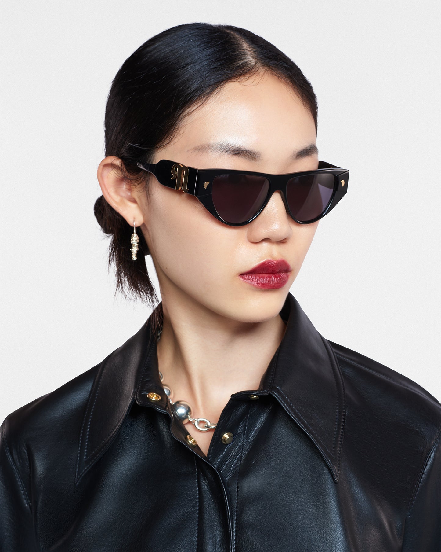 Emme - Bio-Plastic Cat-Eye Sunglasses - Black – Nanushka